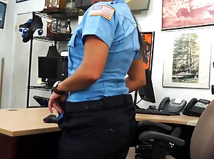 Busty latina babe in uniform fucked by pawn man to earn cash