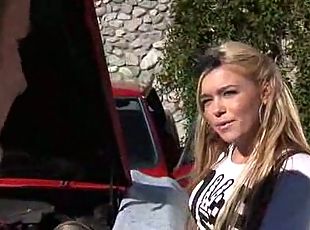 PERFECT busty blond teen fucked by a red hot car!